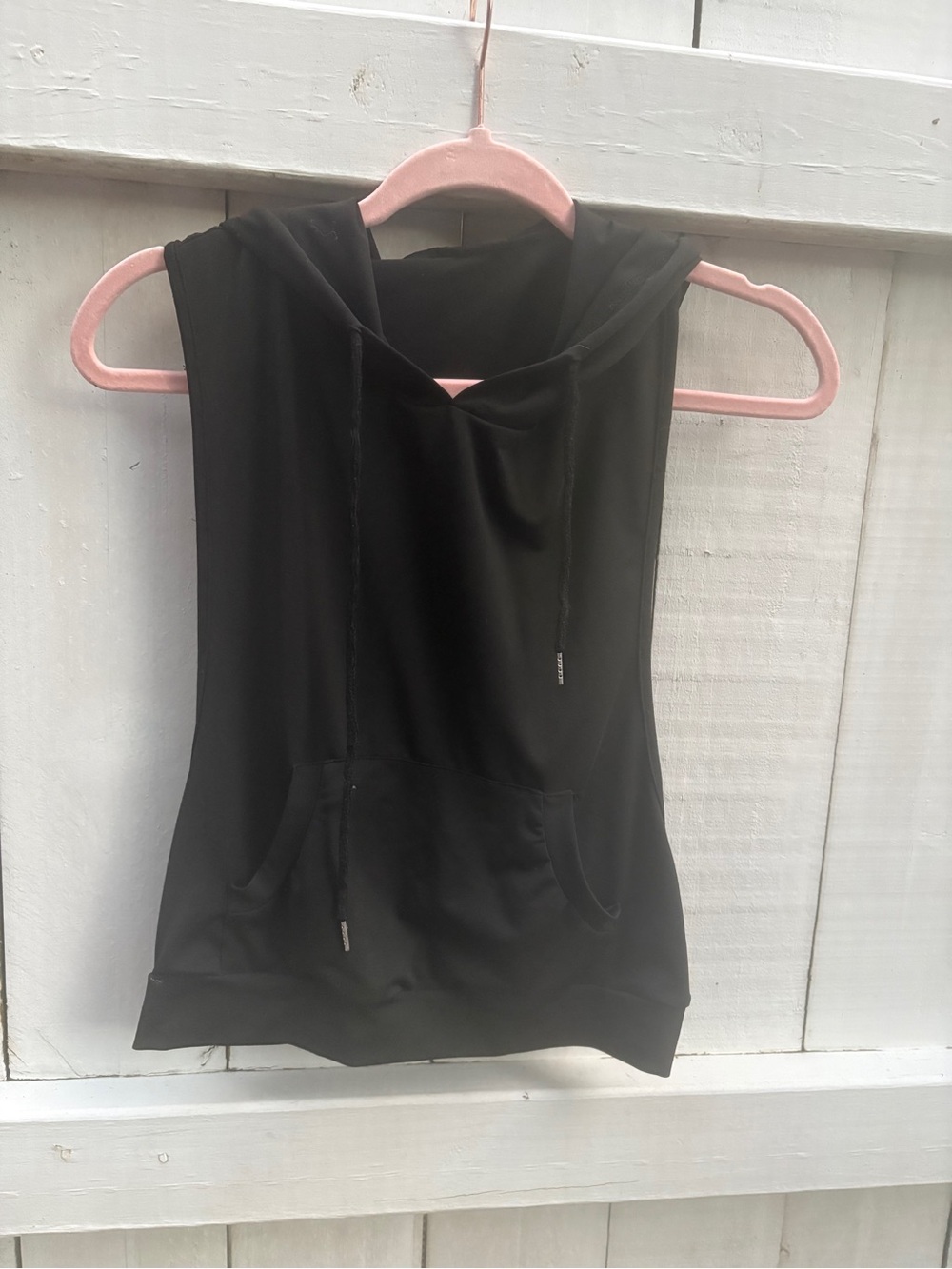 SHEIN Sleeveless Hooded Sports Tank Top Black Size Medium - Picture 4 of 7